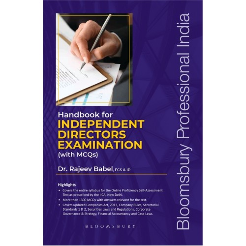Bloomsbury’s Handbook for Independent Directors Examination with MCQ’s by Dr Rajeev Babel  [Edition 2020]